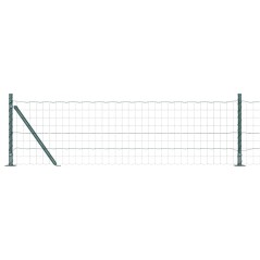 vidaXL Recinzione Euro di con 13 pali flangiati, 0,6 x 50 m, in acciaio zincato.