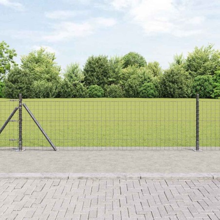 vidaXL Recinzione Euro con 7 post flangiati, 0.4 x 10 m in acciaio galvanizzato