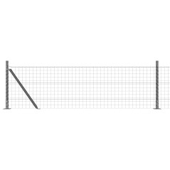 vidaXL Recinzione Euro con 7 post flangiati, 0.4 x 10 m in acciaio galvanizzato