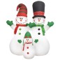 Famiglia Pupazzi di Neve Gonfiabili con LED 240 cm Famiglia Pupazzi di Neve Gonfiabili con LED 240 cm