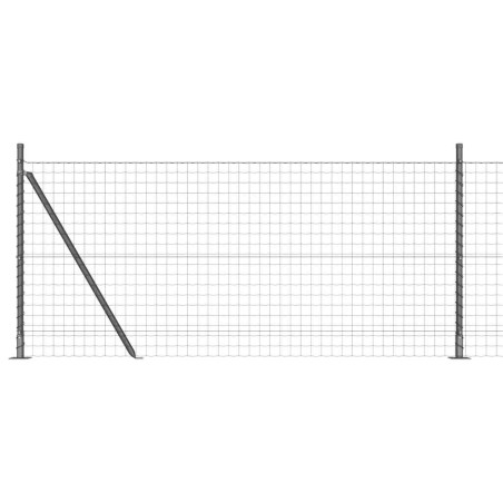 vidaXL Recinzione Euro con 7 pali flangiati, 0.8 x 10 m in acciaio zincato