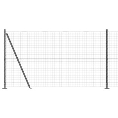 vidaXL Recinzione Euro con 7 posti flangiati 1,2 x 10 m in acciaio galvanizzato