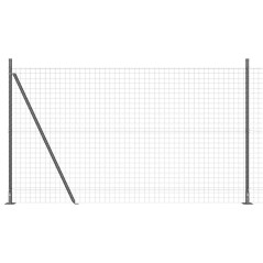vidaXL Recinzione Euro con 7 Poste Flangiate 1.6 x 10 m in Acciaio Zincato