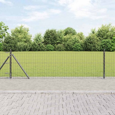 vidaXL Cancello Euro con 7 posti flangiati 0.6x10 m in acciaio zincato