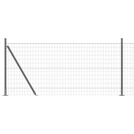 vidaXL Cancello Euro con 7 Poste Flangiate 0,8x10 m in Acciaio Galvanizzato