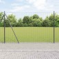 vidaXL Recinzione Euro con 7 Posti Flangiati 1,4 x 10 m in Acciaio Galvanizzato