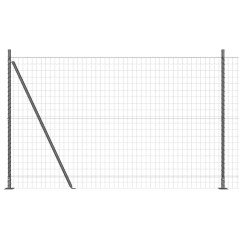 vidaXL Recinzione Euro con 7 Poste Flangiate 1,5 x 10 m in Acciaio Galvanizzato