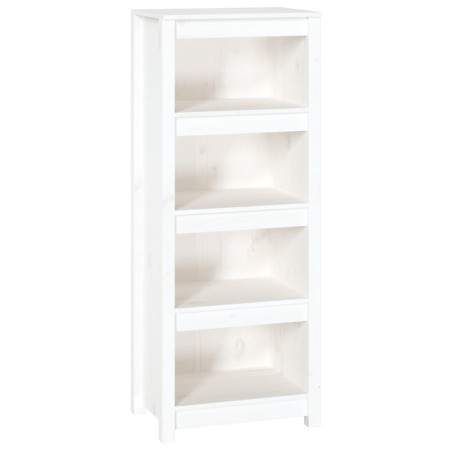Libreria Bianca 50x35x125,5 cm in Legno Massello di Pino