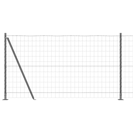 vidaXL Recinzione Euro con 7 Posti Flangiati 1.2 x 10 m in Acciaio Galvanizzato