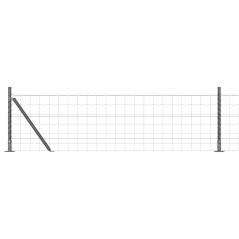vidaXL Recinzione Euro con 7 Pali Flangiati, 0,4 x 10 m in Acciaio Galvanizzato.