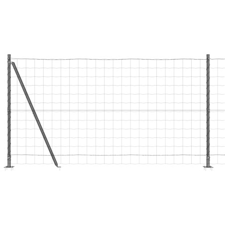 vidaXL Recinzione Euro con 7 Posti Flangiati 1,2 x 10 m in Acciaio Galvanizzato