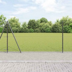 vidaXL Recinzione Euro con 13 posti flangiati, 1.2 x 25 m in acciaio zincato.