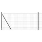 vidaXL Euro Fence con 13 pali flangiati 0,8 x 25 m in Acciaio Zincato
