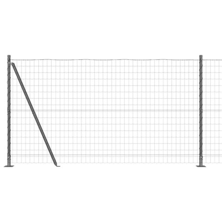 vidaXL Recinzione Euro con 13 post flangiati, 1,2 x 25 m, in acciaio zincato