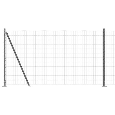 vidaXL Recinzione Euro con 13 pali flangiati, 1.2 x 25 m, in acciaio zincato