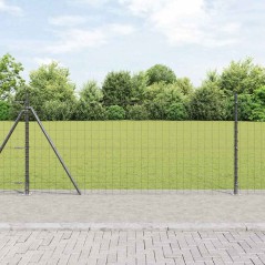 vidaXL Recinzione Euro con 13 posti flangiati, 1x25 m in acciaio zincato