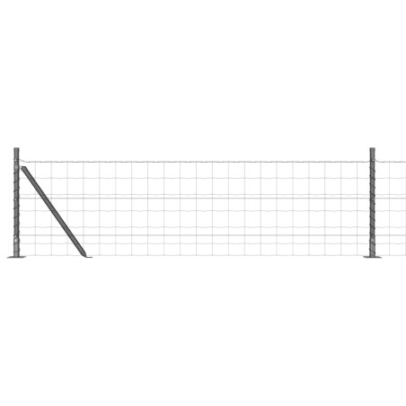 vidaXL Recinzione Euro di con 13 Posti Flangiati 0.6x25 m in Acciaio Zincato