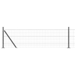 vidaXL Recinzione Euro con 13 Postazioni Flangiate 0,4x50 m in Acciaio Galvanizzato