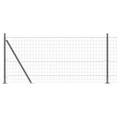 vidaXL Recinzione Euro con 7 Posti Flangiati, 0.8 x 10m, in Acciaio Galvanizzato