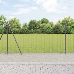 vidaXL Recinzione Euro con 7 posti flangiati 1,2 x 10m in acciaio galvanizzato