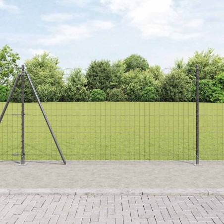 vidaXL Recinzione Euro con 7 posti flangiati 1,2 x 10m in acciaio galvanizzato