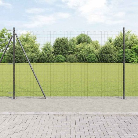 vidaXL Euro Fence con 7 Posti Flangiati 1,4 x 10 m in Acciaio Zincato