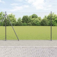 vidaXL Recinzione Euro con 7 Posti Flangiati 1,5x10 m in Acciaio Zincato