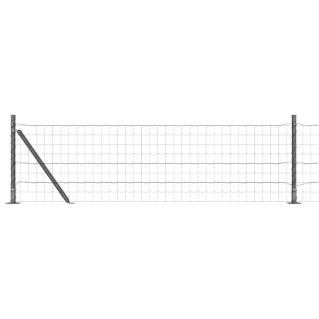 vidaXL Recinzione Euro con 13 pali flangiati 0.6x25m in acciaio zincato