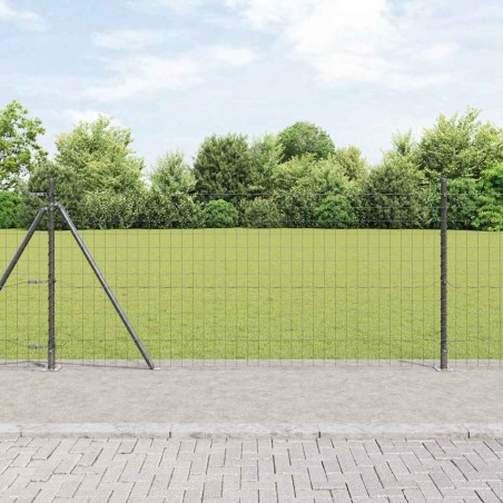 vidaXL Recinzione Euro con 13 pali flessibili 0,8 x 25m in acciaio zincato