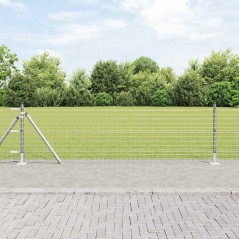 vidaXL Recinzione Euro con 7 Posti Flangiati 0.4x10 m in Acciaio Zincato