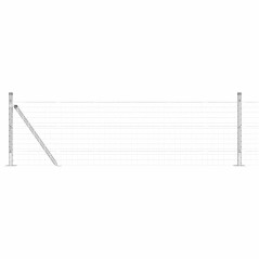 vidaXL Recinzione Euro con 7 pali flangiati, 0.6x10m, in acciaio zincato