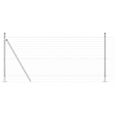 vidaXL Recinzione Euro con 7 pali flangiati 0,8 x 10 m in acciaio galvanizzato