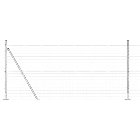 vidaXL Recinzione Euro con 7 pali flangiati 0,8 x 10 m in acciaio galvanizzato