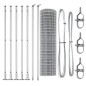 vidaXL Recinzione Euro con 7 pali flangiati 0,8 x 10 m in acciaio galvanizzato