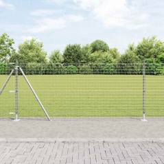 vidaXL Recinzione Euro di con 7 posti flangiati, 1 x 10m in acciaio zincato
