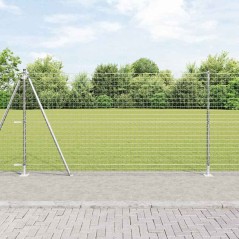vidaXL Euro Fence con 7 post flangiati da 1,2 x 10 m in acciaio galvanizzato