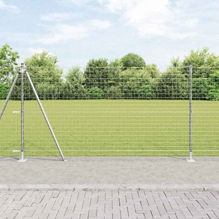 vidaXL Euro Fence con 7 post flangiati da 1,2 x 10 m in acciaio galvanizzato