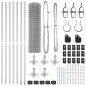 vidaXL Euro Fence con 7 post flangiati da 1,2 x 10 m in acciaio galvanizzato