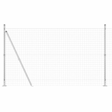 vidaXL Recinzione Euro con 7 pali flangiati 1.4 x 10 m in acciaio galvanizzato