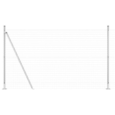 vidaXL Recinzione Euro con 7 Posti a Flangia 1.5x10 m in Acciaio Zincato