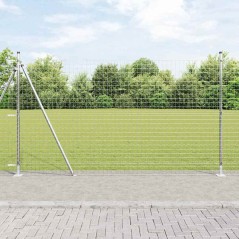 vidaXL Euro Fence con 7 pali flangiati 1,6x10 m in acciaio zincato