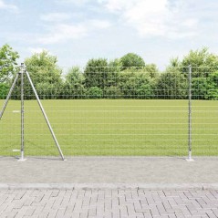 vidaXL Recinzione Euro con 7 Poste Flangiate 1,2 x 10m in Acciaio Zincato