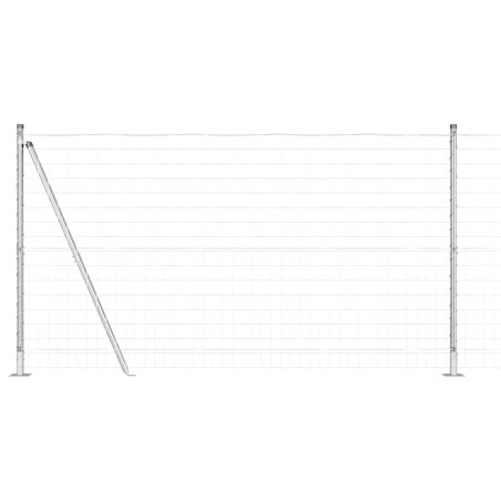 vidaXL Recinzione Euro con 7 Poste Flangiate 1,2 x 10m in Acciaio Zincato