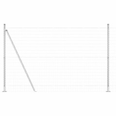 vidaXL Recinzione Euro di con 7 pali flangiati, 1.5 x 10 m in acciaio zincato