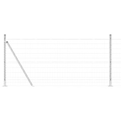vidaXL Recinzione Euro con 7 pilastri flangiati, 1x10 m in acciaio zincato