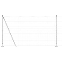 vidaXL Recinzione Euro con 7 Postazioni Flangiate 1,2 x 10 m in Acciaio Galvanizzato