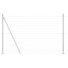 vidaXL Recinzione Euro della con 7 pali flangiati, 1,5 x 10 m in acciaio zincato