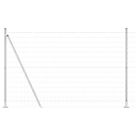 vidaXL Recinzione Euro con 7 Posti Flangiati 1.6x10 m in Acciaio Zincato