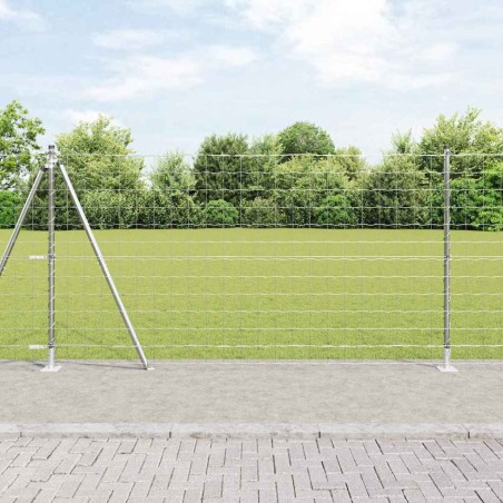vidaXL Recinzione Euro con 7 Posti Flangiati 1,2x10 m in Acciaio Zincato