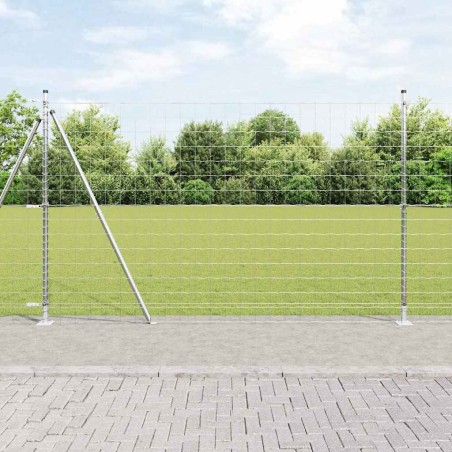 vidaXL Recinzione Euro con 7 Posti Flangiati 1,4x10 m in Acciaio Zincato